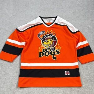 Vintage Walt Disney World Plutos Devil Dogs Hockey Jersey Size Medium Stitched